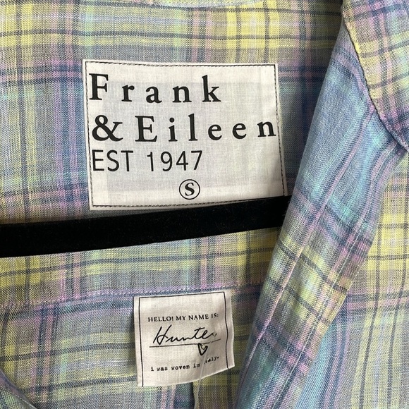 Frank & Eileen | Women’s Linen Plaid Button-Down Hunter Shirt Dress Size Small - Picture 6 of 8